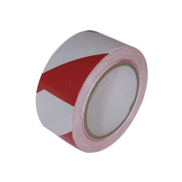 50Mm X 33 - S/A Red/White Hazard Tape M - Duchy Fasteners