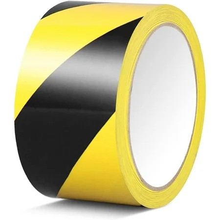 50MM X 33 - S/A BLACK/YELLOW HAZARD TAPE M - Duchy Fasteners