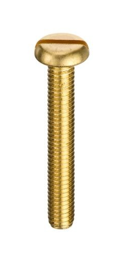 M8 x 25mm - Slotted Brass Pan Head Machine Screw - Duchy Fasteners