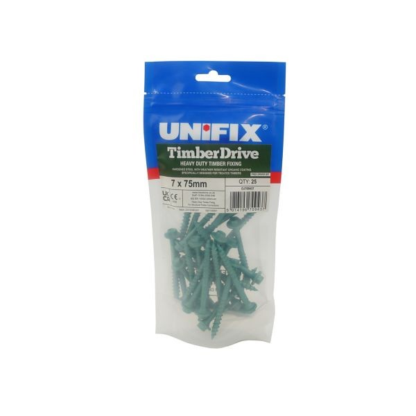 M7 X 150Mm - Timberdrive Heavy Duty Fixing Blister Pack (25) - Duchy Fasteners