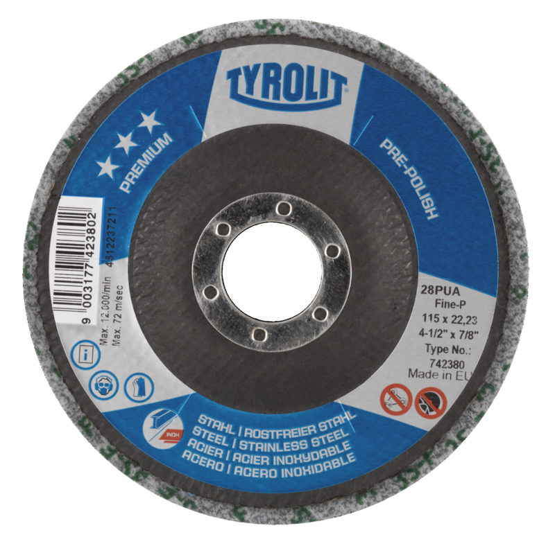 Tyrolit Premium Pre-Polish Unitised Blending Disc 115mm