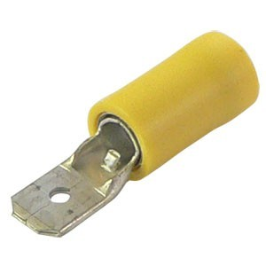 Yellow Tab Male Terminal 6.3Mm (100) - Duchy Fasteners