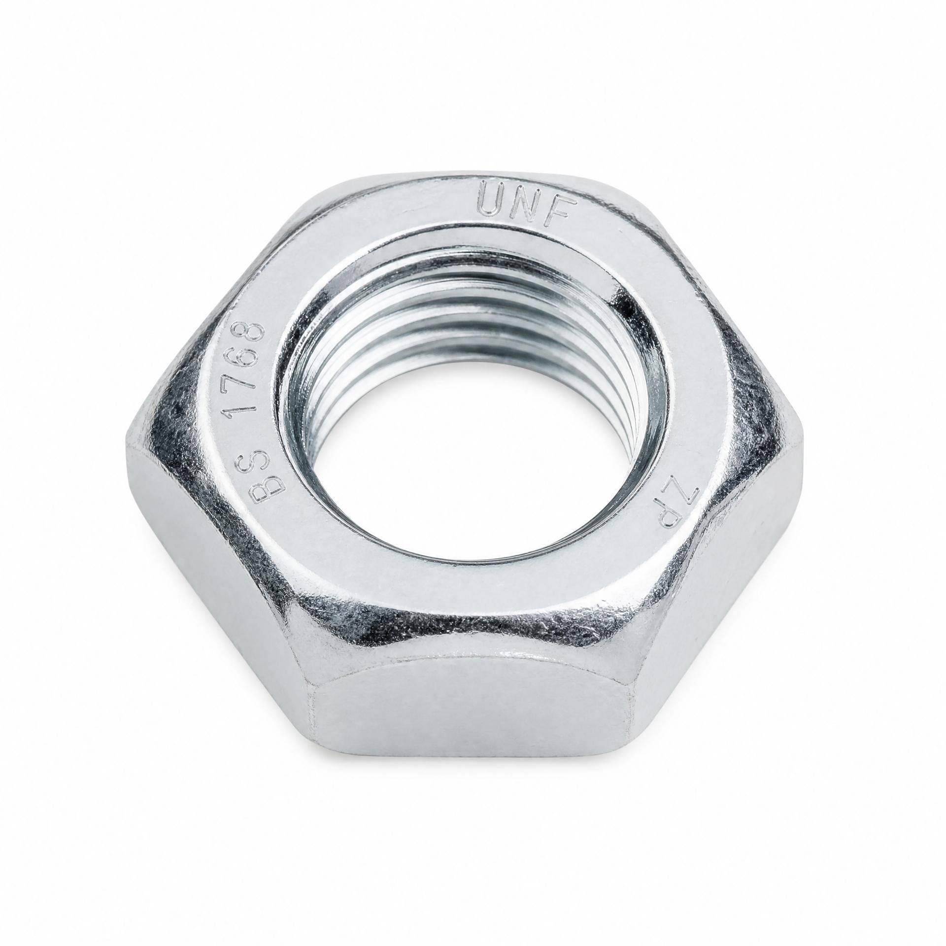 ZINC PLATED UNF HALF LOCK NUT BS 1768